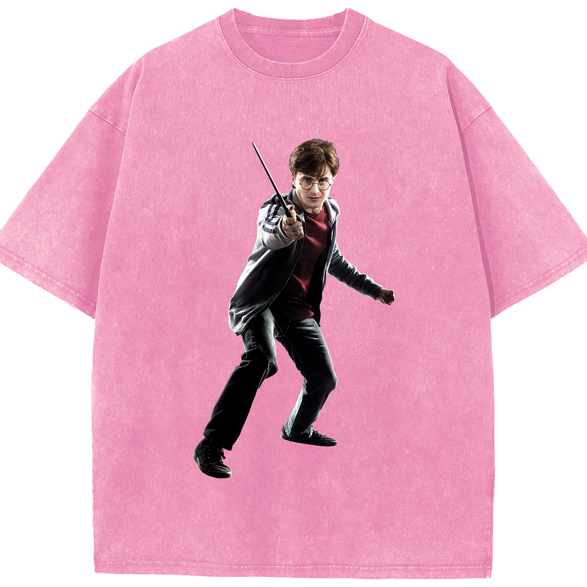 （画像用） Harry Potter ハリー・ポッターシリーズ 綿100% ヴィンテージ風 半袖Tシャツ（フロントプリント）